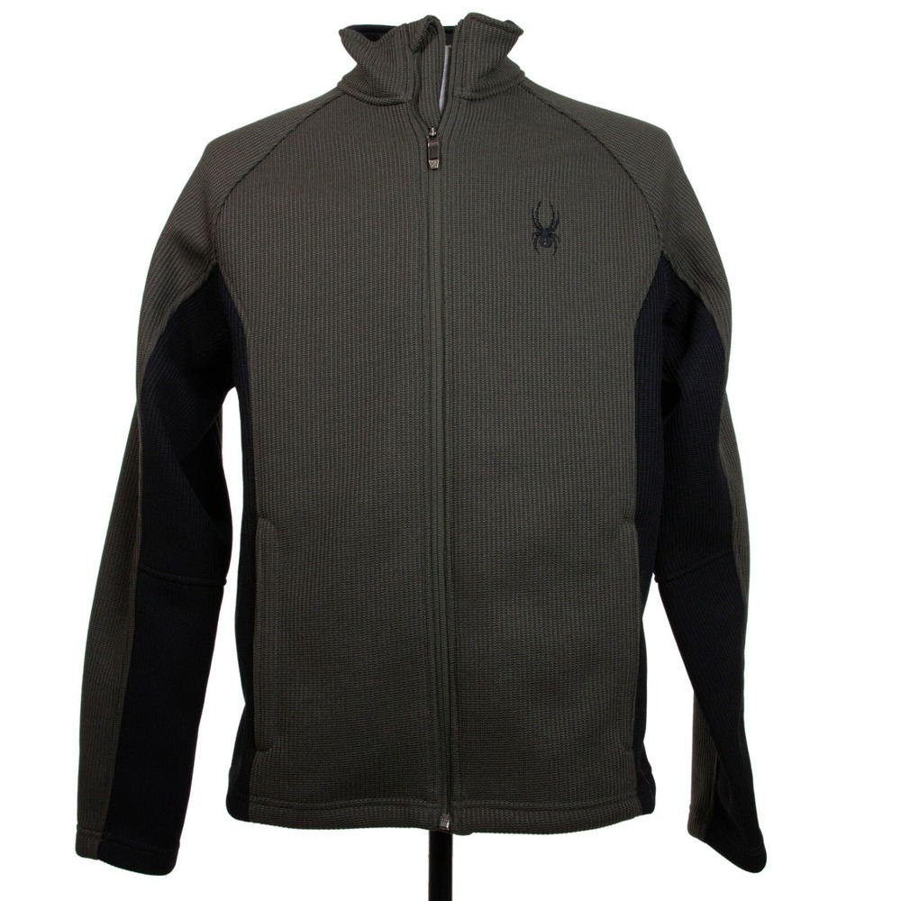 Spyder Core Sweater Mens S Olive Knit Jacket Polyester Fleece‎ Lined